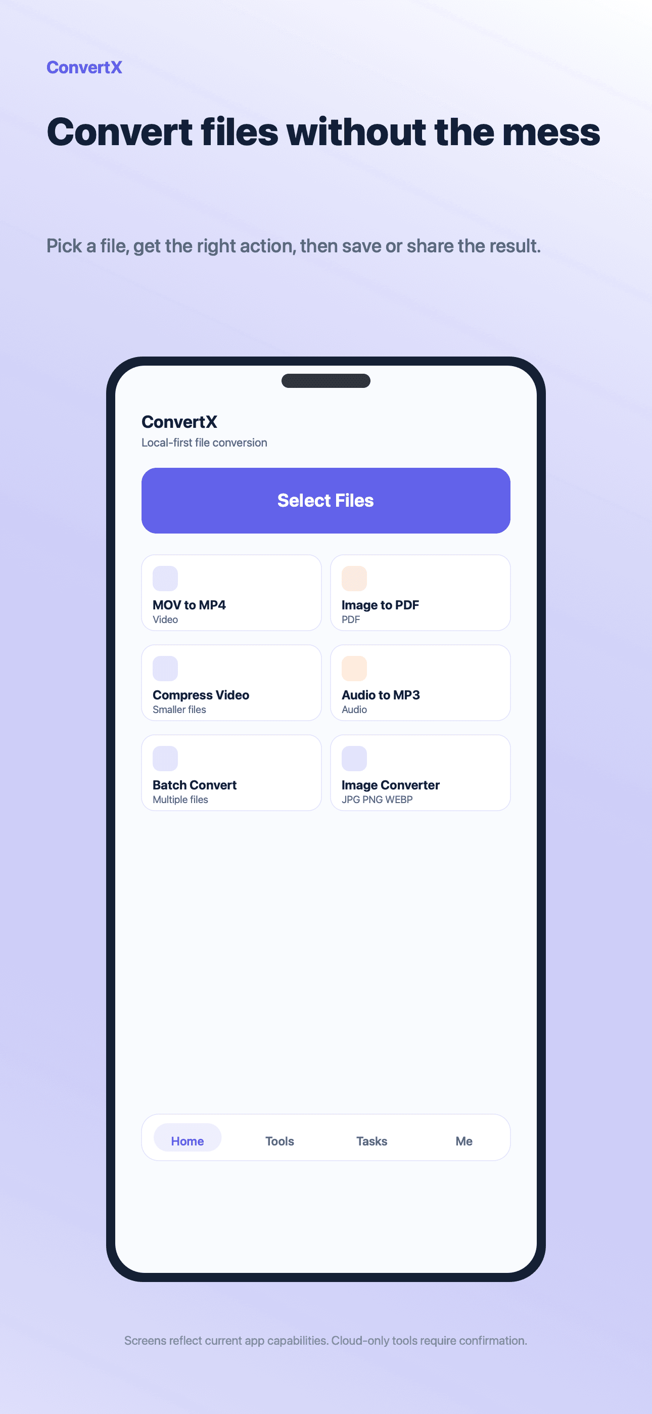 IConverter home screen
